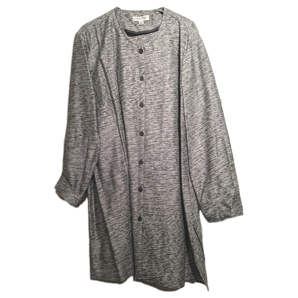 Vtg Coldwater Creek Coatigan Women 2X Silk Blend Button Front Longline Knit NWOT